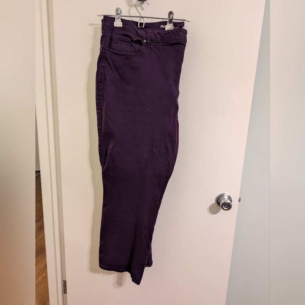 Avenue Women's Purple Straight Leg Jeans